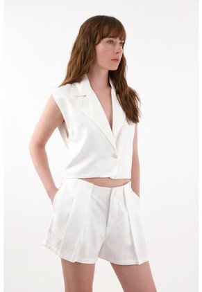 Tennis Chaleco Con Solapa Crudo Para Mujer