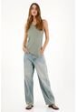 Tennis Jean Horseshoe De Tiro Bajo Con Efecto Vintage Para Mujer de Tennis