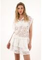 Tennis Camisa En Encaje De Silueta Amplia Para Mujer de Tennis