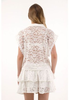 Tennis Camisa En Encaje De Silueta Amplia Para Mujer