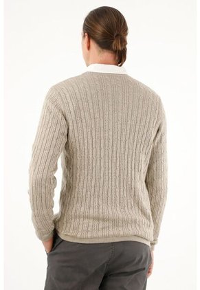 Tennis Buzo Gris Cuello Redondo Tejido Para Hombre