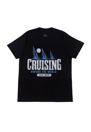 Tennis Camiseta Negra De Cuello Redondo Para Hombre