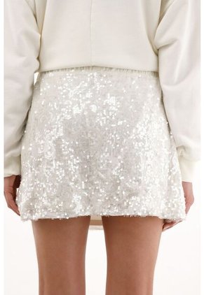 Tennis Falda Crudo Con Diseño En Lentejuelas Para Mujer