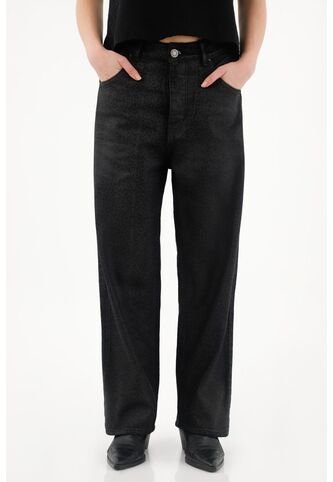 Tennis Pantalón Con Efecto Resinado Animal Print Negro Para Mujer Tennis