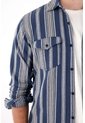 Camisa Manga Larga Con Diseño A Rayas Para Hombre de Tennis