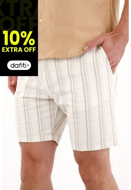 Tennis Bermuda Chino Con Diseño A Rayas Para Hombre