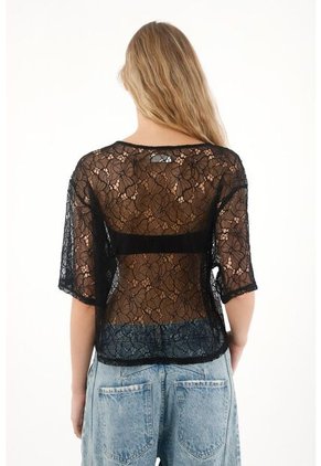 Tennis Camiseta Boxy Fit De Silueta Amplia Negra Para Mujer