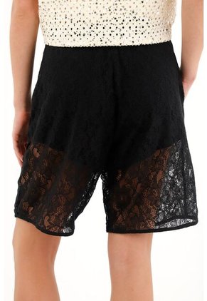 Tennis Bermuda Larga Negra En Encaje Para Mujer