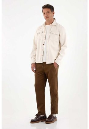 Tennis Pantalón Recto En Corduroy Café Para Hombre