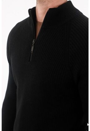 Tennis Buzo De Cuello Alto Negro Para Hombre