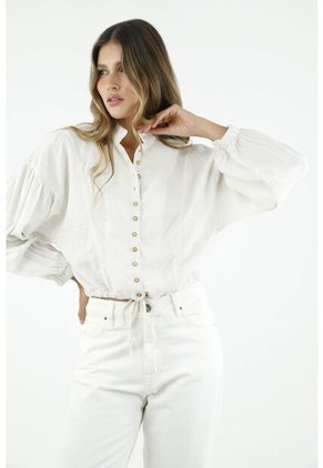 Camisa Blanca Manga Larga Para Mujer