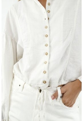 Camisa Blanca Manga Larga Para Mujer