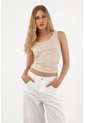 Tennis Camiseta Manga Sisa Ajustada Crudo Para Mujer de Tennis