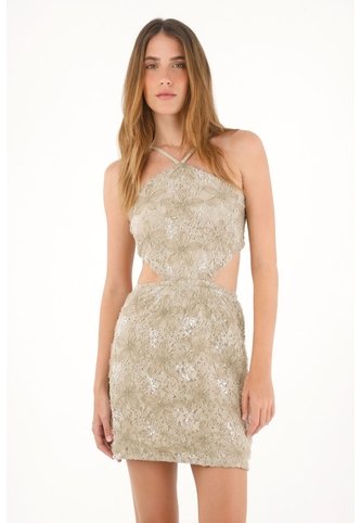 Tennis Vestido Corto Con Detalles De Brillo Verde Para Mujer Tennis