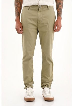 Tennis Pantalón Tipo Chino Verde Con Caída Natural Para Hombre