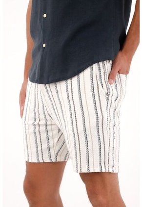 Tennis Bermuda Con Diseño A Rayas Para Hombre