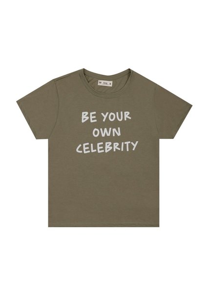 Camiseta Verde Con Estampado De Letras Para Mujer