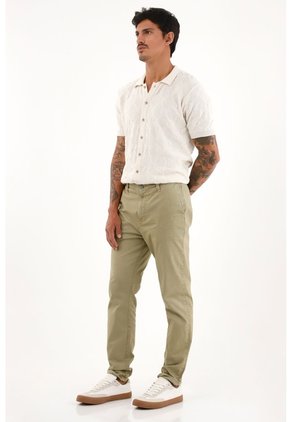 Tennis Pantalón Tipo Chino Verde Con Caída Natural Para Hombre