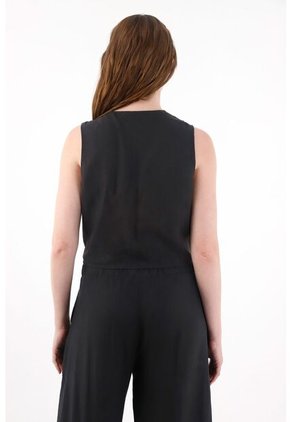 Tennis Chaleco En 100% Lino Con Bordados Para Mujer