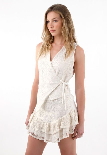 Chaleco Con Escote En V Crudo Para Mujer