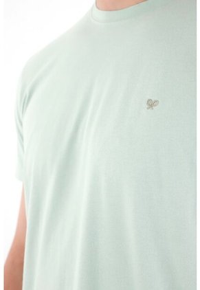 Tennis Camiseta Manga Corta En 100% Algodón Verde Para Hombre