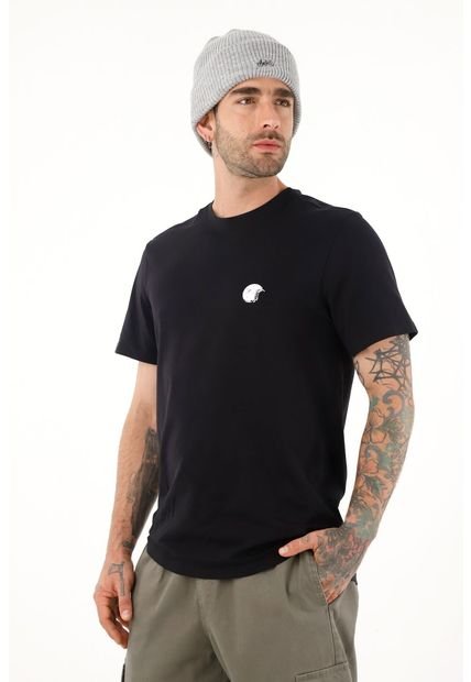 Camiseta Manga Corta Negra Para Hombre