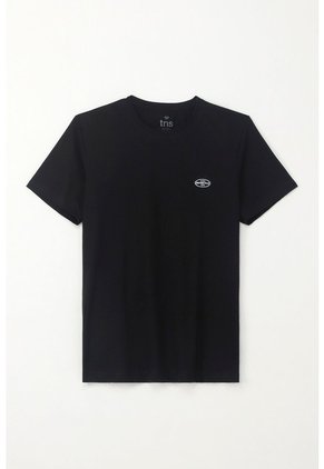 Tennis Camiseta Básica Manga Corta Negra Para Hombre