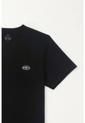 Tennis Camiseta Básica Manga Corta Negra Para Hombre