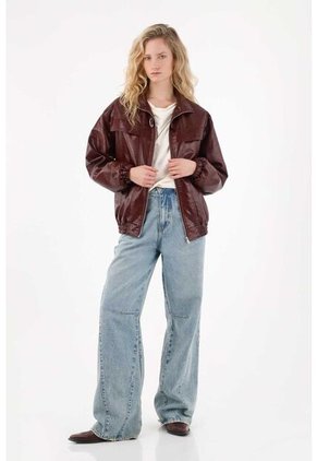 Tennis Chaqueta Con Cierre Vinotinto Para Mujer