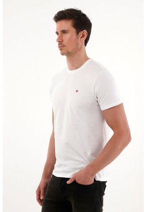 Tennis Camiseta Con Estampado En Espalda Blanca Con Estructura Suave Para Hombre