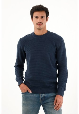 Tennis Buzo Tejido En Hilaza De índigo Azul Para Hombre Tennis