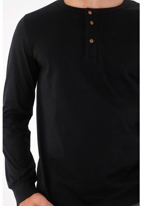 Tennis Camiseta De Manga Larga Negra Para Hombre