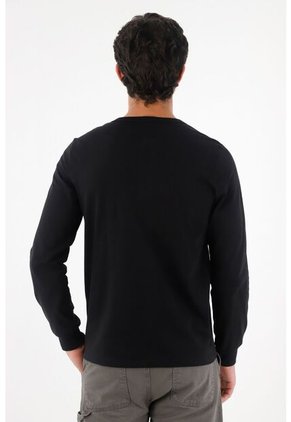 Tennis Camiseta De Manga Larga Negra Para Hombre
