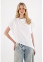 Tennis Camiseta Manga Sisa Con Ruedo Asimétrico Blanca Para Mujer de Tennis