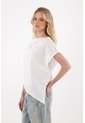 Tennis Camiseta Manga Sisa Con Ruedo Asimétrico Blanca Para Mujer de Tennis