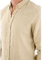 Camisa En 100% Lino Manga Larga Verde Para Hombre de Tennis