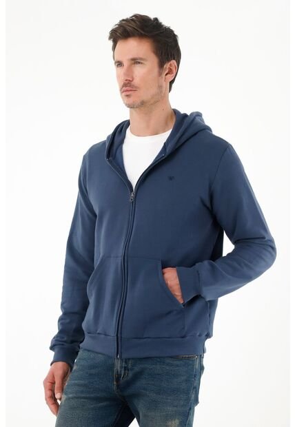 Tennis Buzo Azul Manga Larga Para Hombre