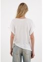 Tennis Camiseta Manga Sisa Con Ruedo Asimétrico Blanca Para Mujer de Tennis