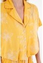 Tennis Camisa Amarilla Con Bordado De Flores Para Mujer de Tennis