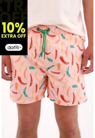 Pantaloneta Con Estampado De Chiles Para Hombre Tennis