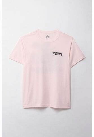 Camiseta Manga Corta Estampada Rosada Para Hombre Tennis