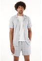 Tennis Camisa Azul Tipo Bowling A Rayas Para Hombre de Tennis