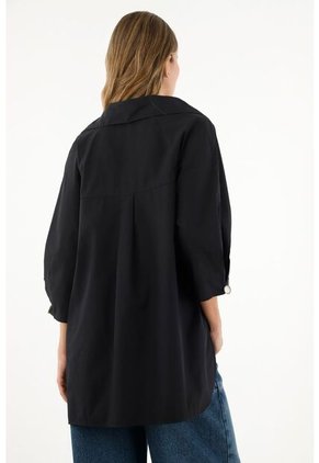 Camisa Negra Manga 3/4 Para Mujer