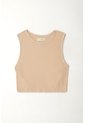 Tennis Camiseta Crop Manga Sisa Café De Silueta Amplia Para Mujer de Tennis