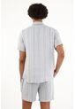 Tennis Camisa Azul Tipo Bowling A Rayas Para Hombre de Tennis