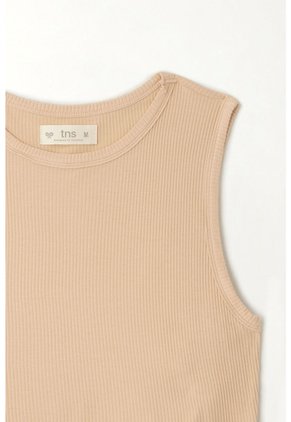 Tennis Camiseta Crop Manga Sisa Café De Silueta Amplia Para Mujer