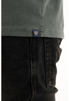 Camiseta Básica Manga Corta Verde Para Hombre