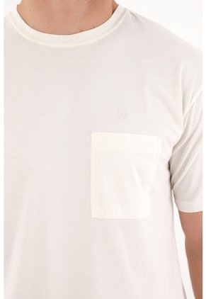 Tennis Camiseta Con Bolsillo De Parche Crudo Para Hombre