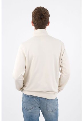 Tennis Buzo Regular Fit Con Media Cremallera En Algodón Beige Para Hombre