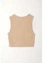 Tennis Camiseta Crop Manga Sisa Café De Silueta Amplia Para Mujer de Tennis